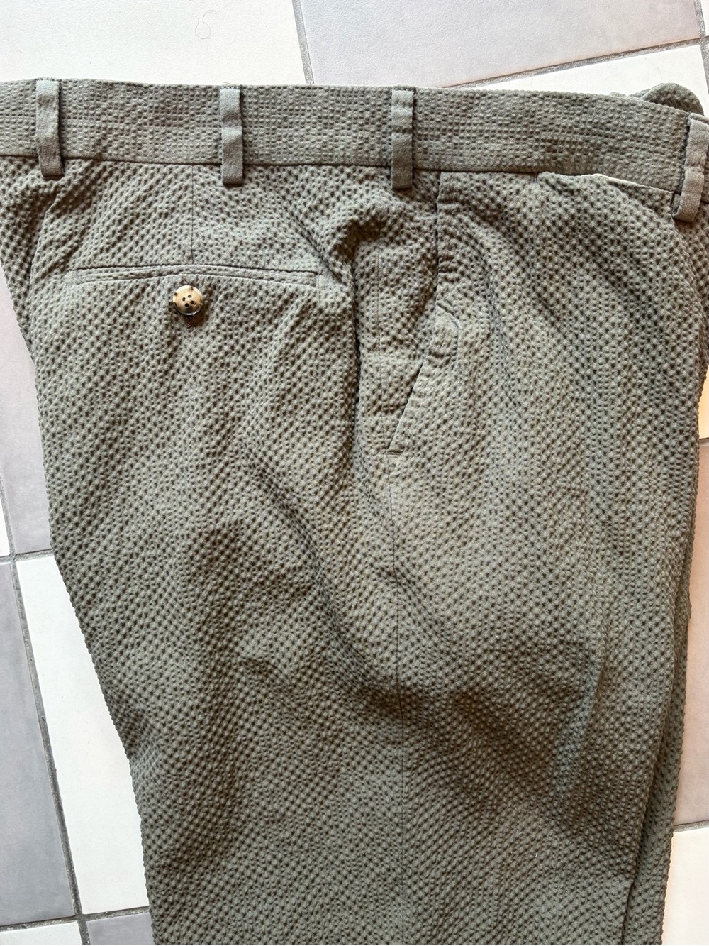 SuitSupply Seersucker Pants in Green